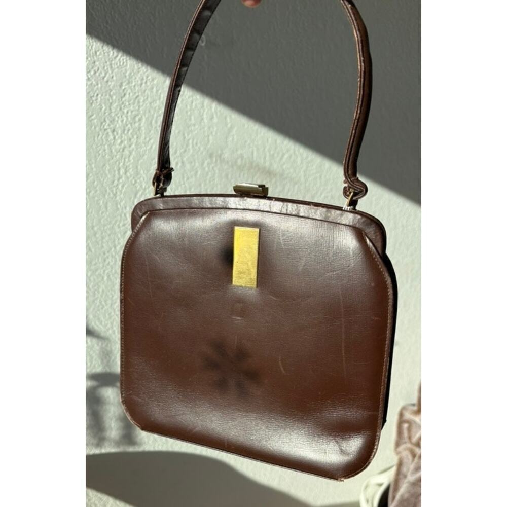 Rare Vintage Kelly-Style Handbag Parisian Glove-Tanned Leather - Picture 3 of 7